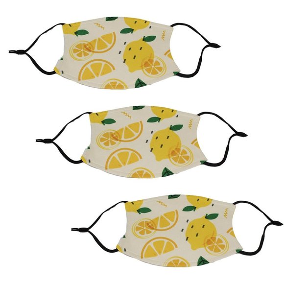 Accessories - Pack of 3 Adjustable Polyester Graphic Face Mask